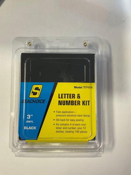 Seachoice 77111, 3-1/4" 148 Piece Letter & Number Kit - Black