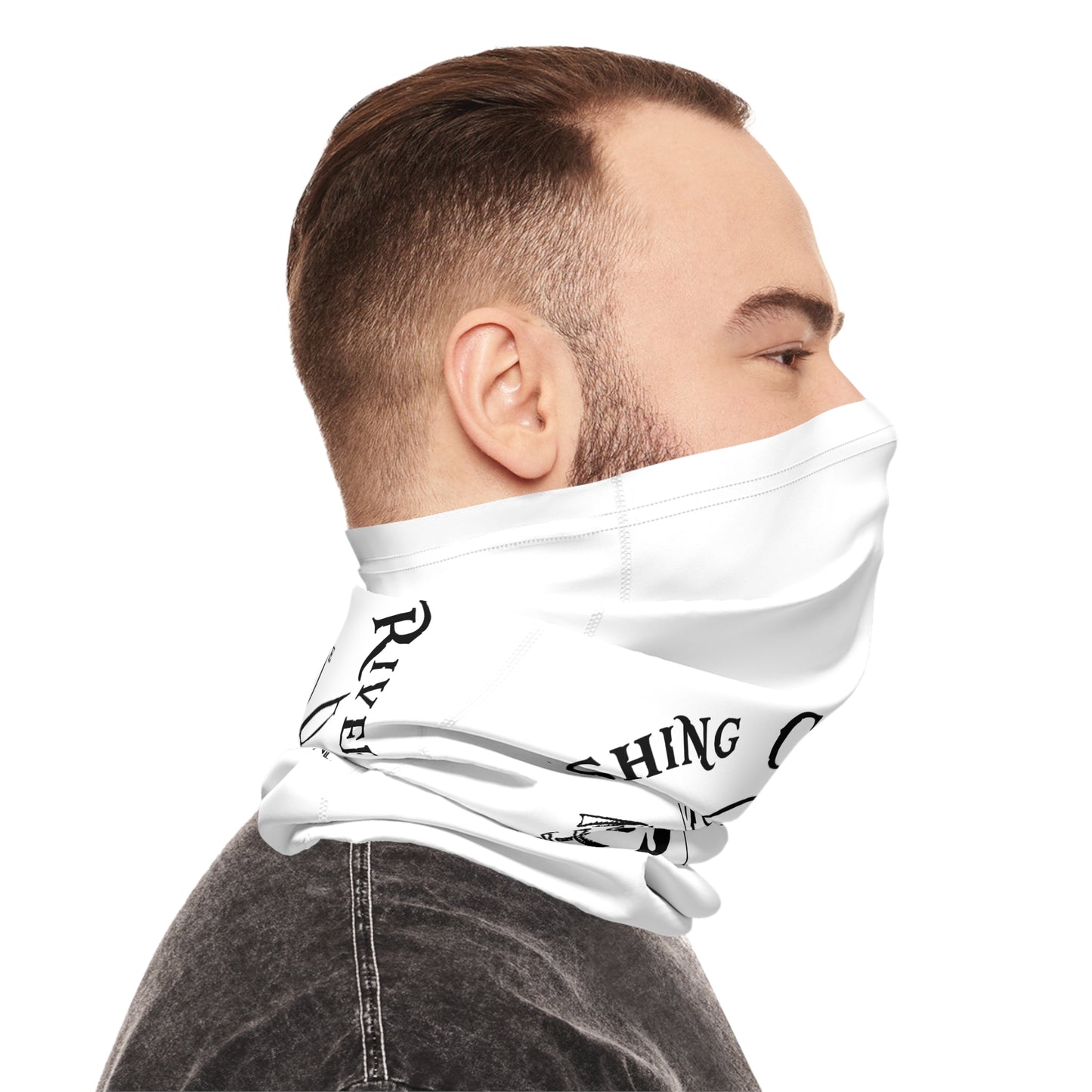 Fishing Neck Gaiter — "Crystal River Fishing Group" Compass & Lures