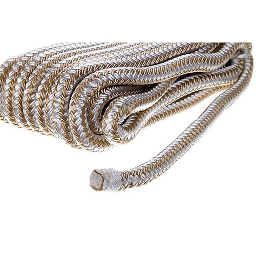 Seachoice Double-Braid Nylon Dock Line w/ Eye Splice, Pre-Shrunk, Heat Stabilized, 3/8 In. X 20 Ft., Gold White