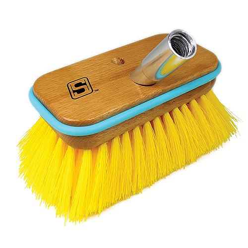 Seachoice 90481 Deck Brush with Bumper and Threaded Adapter, Medium