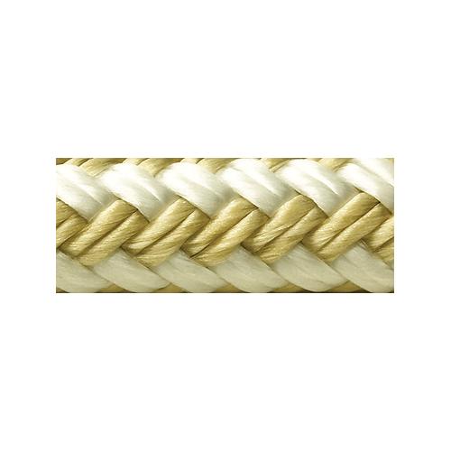 Seachoice Double-Braid Nylon Dock Line w/ Eye Splice, Pre-Shrunk, Heat Stabilized, 3/8 In. X 20 Ft., Gold White
