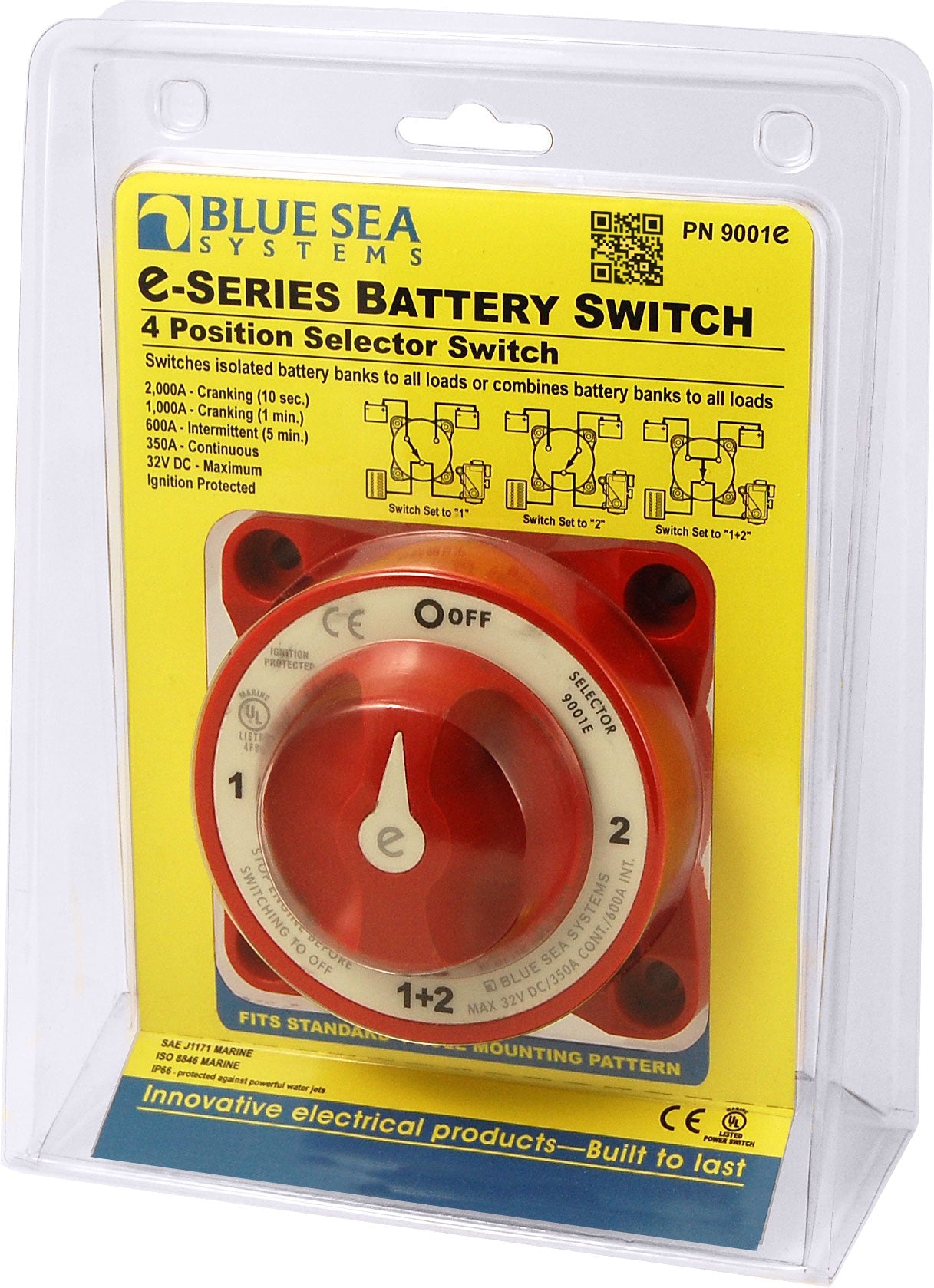 Blue Sea Systems 9001e e-Series 4 Position Selector Battery Switch