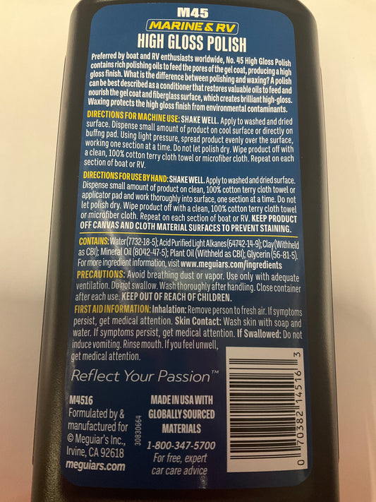 Meguiar's #45 Boat/Rv Polish 16oz